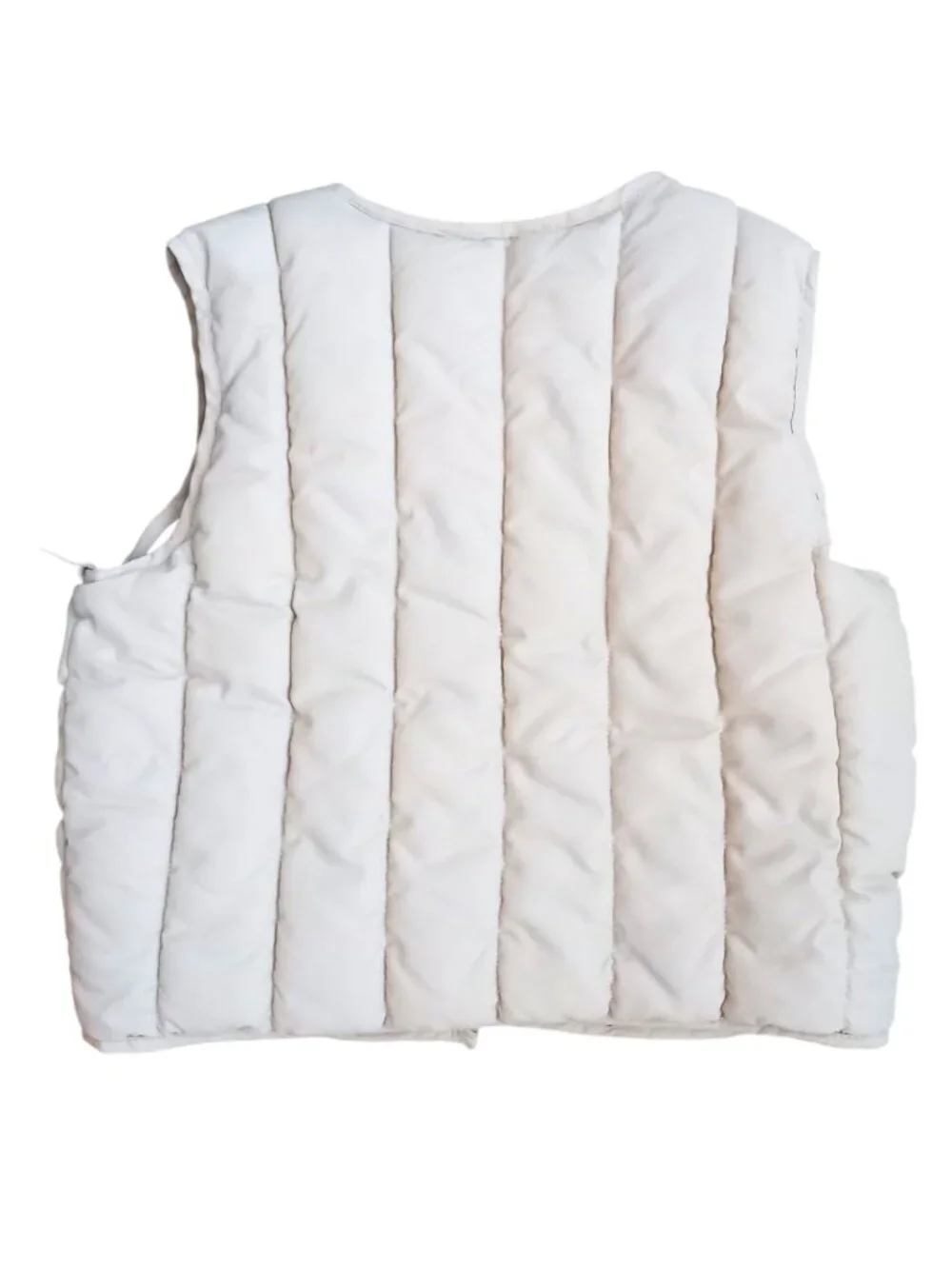 Zara Kids Puffer Vest Off-White - Quilted Sleeveless Jacket, Size 18-24 Months
